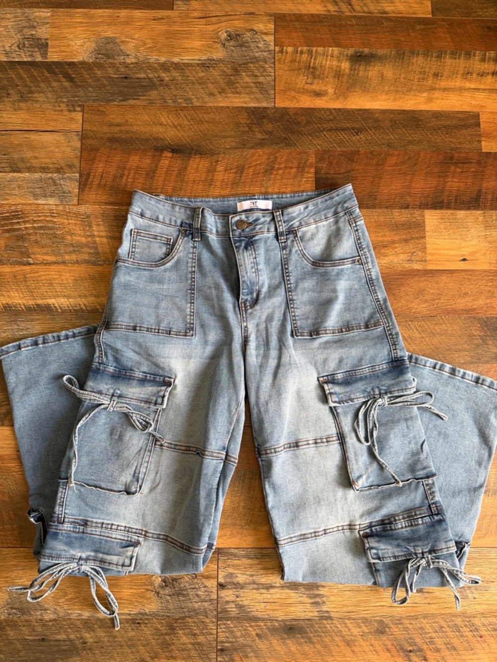 Light Blue women’s Cargo Denim Pants